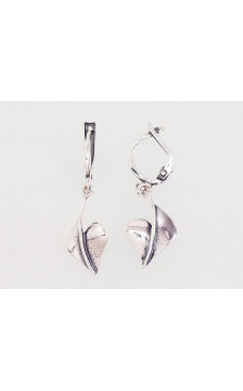 Silver earrings with 'english' lock 2203036(POx-Bk), Silver 925°, oxide (Plating)