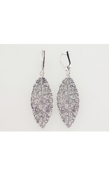 Silver earrings with 'english' lock 2203038(POx-Bk), Silver 925°, oxide (Plating)