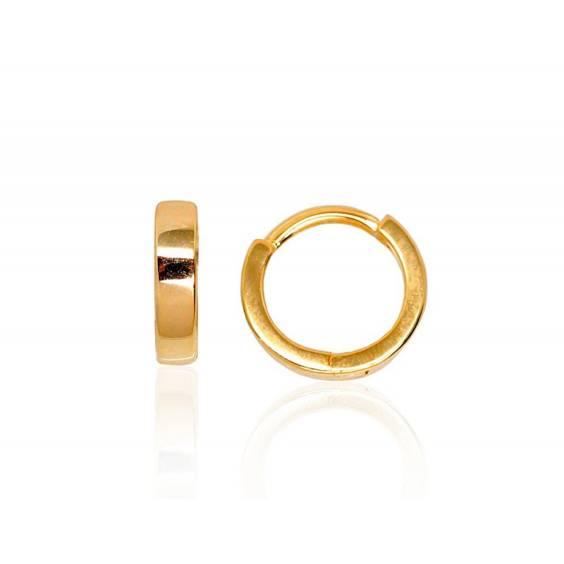 Silver hoop earrings 2203119(PAu-Y), Silver 925°, yellow gold (Plating)