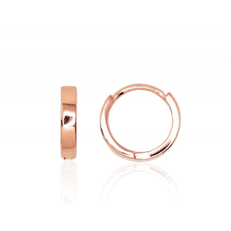 Silver hoop earrings 2203120(PAu-R), Silver 925°, red gold (Plating)
