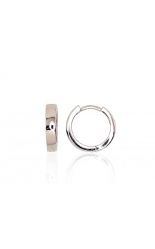 Silver hoop earrings 2203121(PRh-Gr), Silver 925°, Rhodium (Plating)
