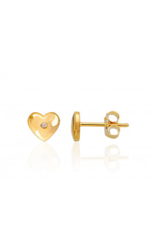 Silver stud earrings 2203149(PAu-Y)_CZ, Silver 925°, yellow gold (Plating), Zirkons