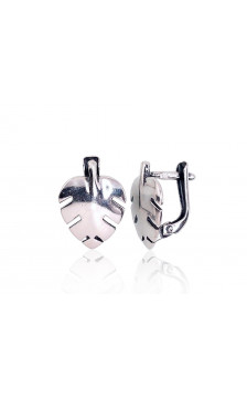 Silver earrings with 'english' lock 2203174(POx-Bk), Silver 925°, oxide (Plating)