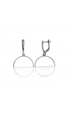 Silver earrings 2203198(PRh-Bk+PRh-MattGr), Silver 925°, Rhodium (Plating)