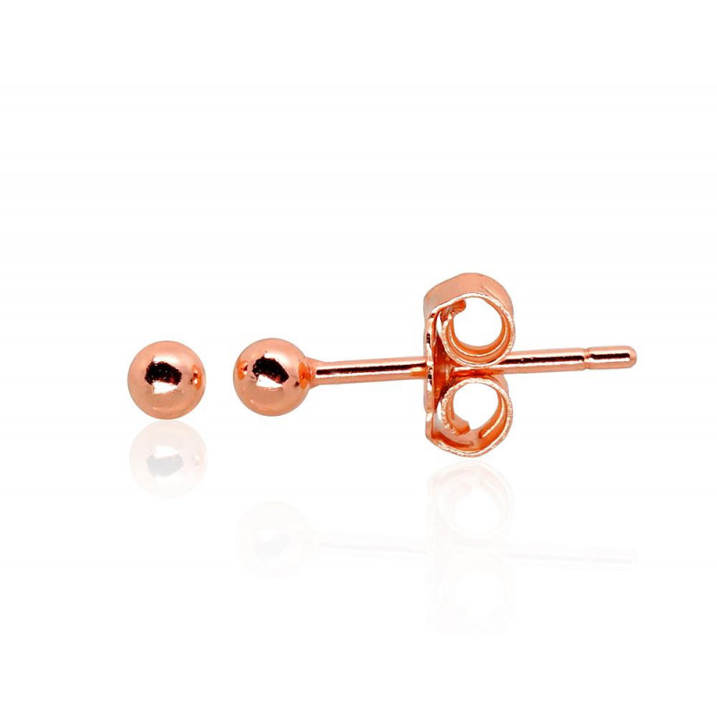 Silver stud earrings 2203470(PAu-R), Silver 925°, red gold (Plating)