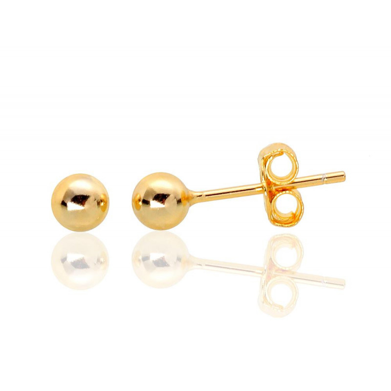Silver stud earrings 2203472(PAu-Y), Silver 925°, yellow gold (Plating)