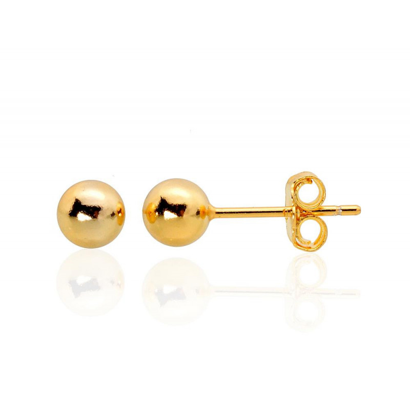 Silver stud earrings 2203473(PAu-Y), Silver 925°, yellow gold (Plating)