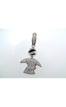 Silver pendant 2300041(PRh-Gr)_CZ, Silver 925°, Rhodium (Plating), Zirkons