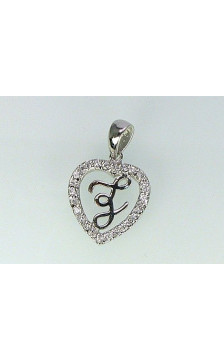 Silver pendant 2300083(PRh-Gr)_CZ, Silver 925°, Rhodium (Plating), Zirkons