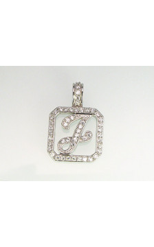 Silver pendant 2300114(PRh-Gr)_CZ, Silver 925°, Rhodium (Plating), Zirkons