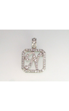 Silver pendant 2300116(PRh-Gr)_CZ, Silver 925°, Rhodium (Plating), Zirkons