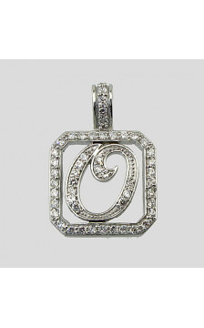 Silver pendant 2300195(PRh-Gr)_CZ, Silver 925°, Rhodium (Plating), Zirkons