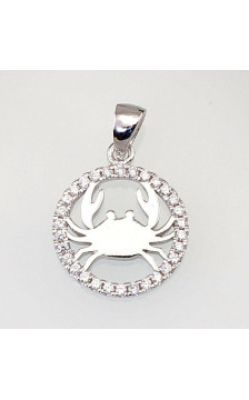 Silver pendant 2300386(PRh-Gr)_CZ, Silver 925°, Rhodium (Plating), Zirkons