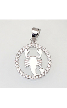 Silver pendant 2300390(PRh-Gr)_CZ, Silver 925°, Rhodium (Plating), Zirkons