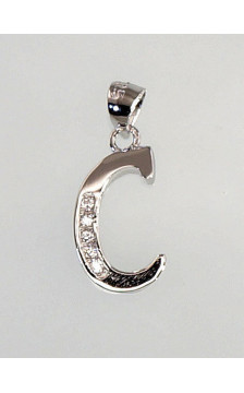 Silver pendant 2300602(PRh-Gr)_CZ, Silver 925°, Rhodium (Plating), Zirkons