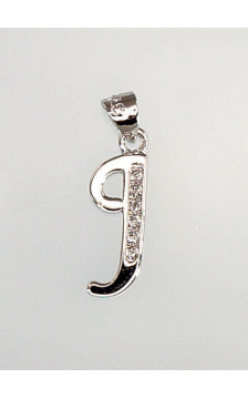 Silver pendant 2300609(PRh-Gr)_CZ, Silver 925°, Rhodium (Plating), Zirkons