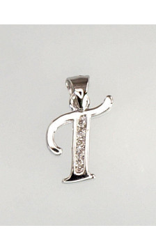 Silver pendant 2300618(PRh-Gr)_CZ, Silver 925°, Rhodium (Plating), Zirkons