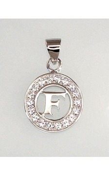 Silver pendant 2300627(PRh-Gr)_CZ, Silver 925°, Rhodium (Plating), Zirkons
