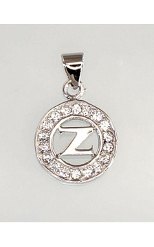 Silver pendant 2300643(PRh-Gr)_CZ, Silver 925°, Rhodium (Plating), Zirkons