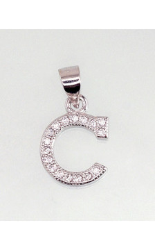 Silver pendant 2300765(PRh-Gr)_CZ, Silver 925°, Rhodium (Plating), Zirkons