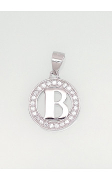 Silver pendant 2300997(PRh-Gr)_CZ, Silver 925°, Rhodium (Plating), Zirkons