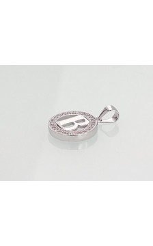 Silver pendant 2300997(PRh-Gr)_CZ, Silver 925°, Rhodium (Plating), Zirkons