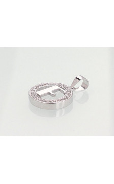 Silver pendant 2301001(PRh-Gr)_CZ, Silver 925°, Rhodium (Plating), Zirkons