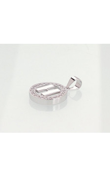 Silver pendant 2301003(PRh-Gr)_CZ, Silver 925°, Rhodium (Plating), Zirkons