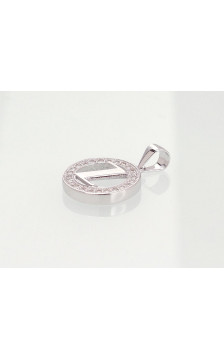 Silver pendant 2301017(PRh-Gr)_CZ, Silver 925°, Rhodium (Plating), Zirkons