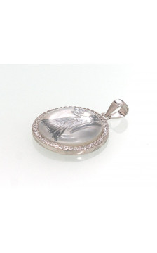 Silver pendant 2301472(PRh-Gr)_CZ+PL, Silver 925°, Rhodium (Plating), Zirkons , Mother-of-pearl