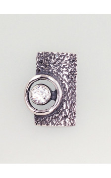 Silver pendant 2301533(POx-Bk)_CZ, Silver 925°, oxide (Plating), Zirkons