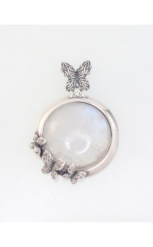 Silver pendant 2301592(POx-Bk)_MS, Silver 925°, oxide (Plating), Moonstone