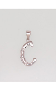 Silver pendant 2301607(PRh-Gr)_CZ, Silver 925°, Rhodium (Plating), Zirkons