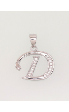 Silver pendant 2301608(PRh-Gr)_CZ, Silver 925°, Rhodium (Plating), Zirkons