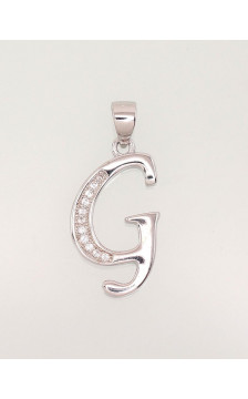 Silver pendant 2301611(PRh-Gr)_CZ, Silver 925°, Rhodium (Plating), Zirkons