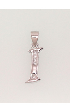 Silver pendant 2301613(PRh-Gr)_CZ, Silver 925°, Rhodium (Plating), Zirkons