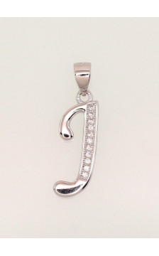 Silver pendant 2301614(PRh-Gr)_CZ, Silver 925°, Rhodium (Plating), Zirkons