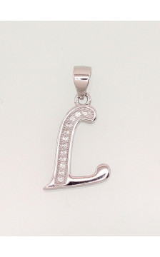 Silver pendant 2301616(PRh-Gr)_CZ, Silver 925°, Rhodium (Plating), Zirkons