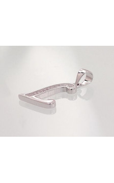 Silver pendant 2301616(PRh-Gr)_CZ, Silver 925°, Rhodium (Plating), Zirkons