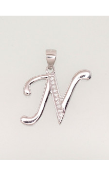 Silver pendant 2301618(PRh-Gr)_CZ, Silver 925°, Rhodium (Plating), Zirkons