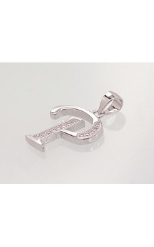 Silver pendant 2301620(PRh-Gr)_CZ, Silver 925°, Rhodium (Plating), Zirkons