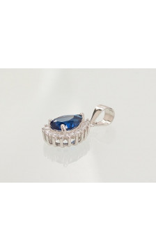 Silver pendant 2301644(PRh-Gr)_CZ+CZ-DB, Silver 925°, Rhodium (Plating), Zirkons