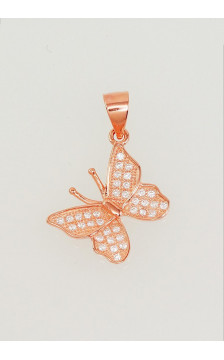 Silver pendant 2301650(PAu-R)_CZ, Silver 925°, red gold (Plating), Zirkons