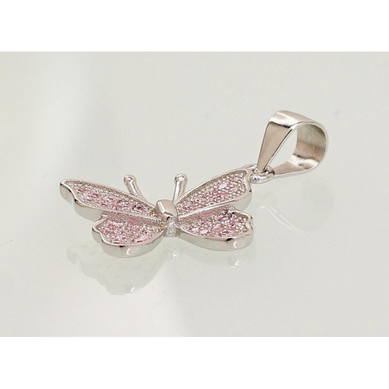 Silver pendant 2301650(PRh-Gr)_CZ-PI, Silver 925°, Rhodium (Plating), Zirkons