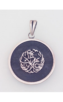 Silver pendant 2301683(Matt+POx-MattBk), Silver 925°, oxide (Plating)