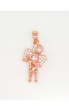 Silver pendant 2301737(PAu-R)_CZ, Silver 925°, red gold (Plating), Zirkons