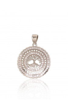 Silver pendant 2301765(PRh-Gr)_CZ, Silver 925°, Rhodium (Plating), Zirkons