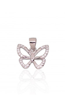 Silver pendant 2301831(PRh-Gr)_CZ, Silver 925°, Rhodium (Plating), Zirkons