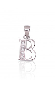 Silver pendant 2301833(PRh-Gr)_CZ, Silver 925°, Rhodium (Plating), Zirkons