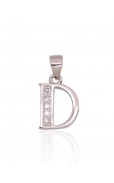 Silver pendant 2301835(PRh-Gr)_CZ, Silver 925°, Rhodium (Plating), Zirkons